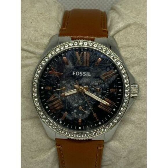Fossil AM4632 Men's Brown Leather Analog Black Dial Quartz Genuine Watch Aa62 - Picture 1 of 9